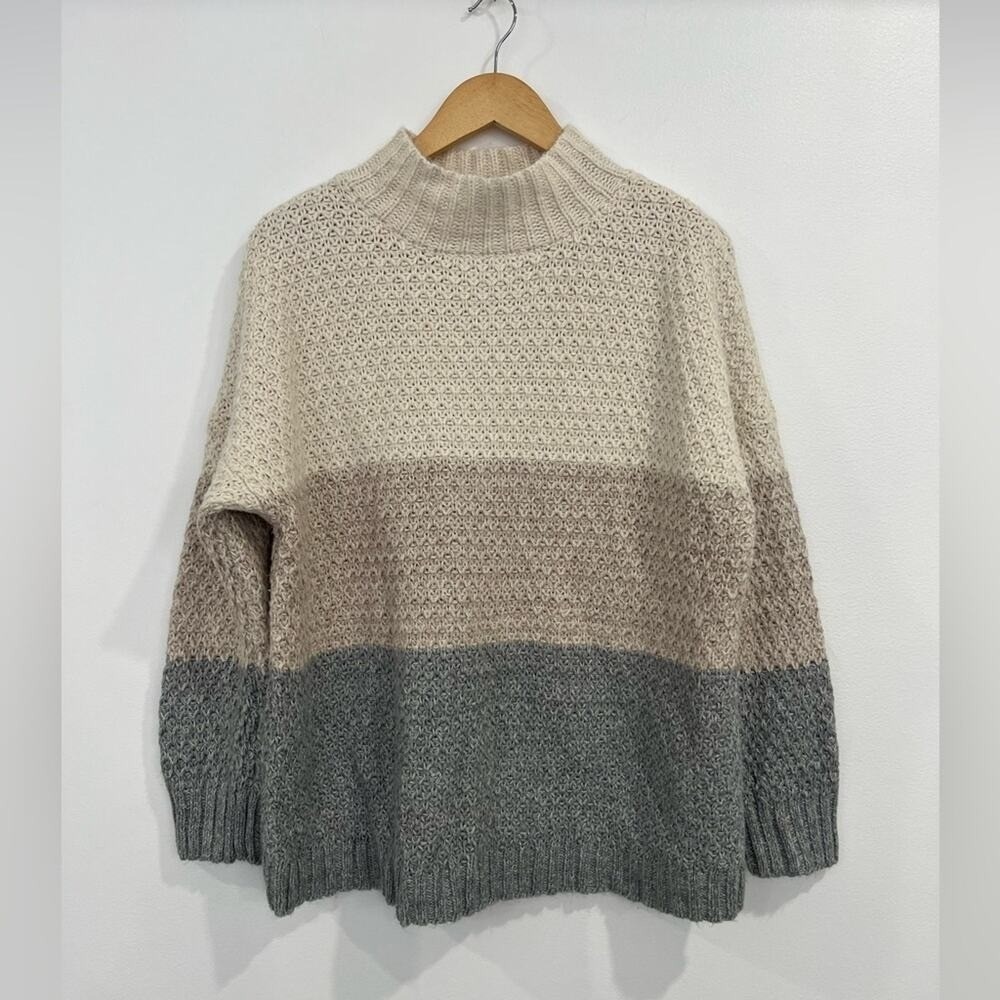J. Jill Textured Color-Block Sweater Large